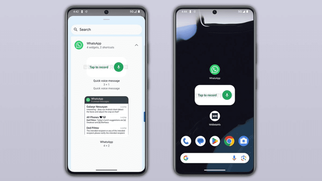 WhatsApp new feature home screen widget to record and send voice messages
