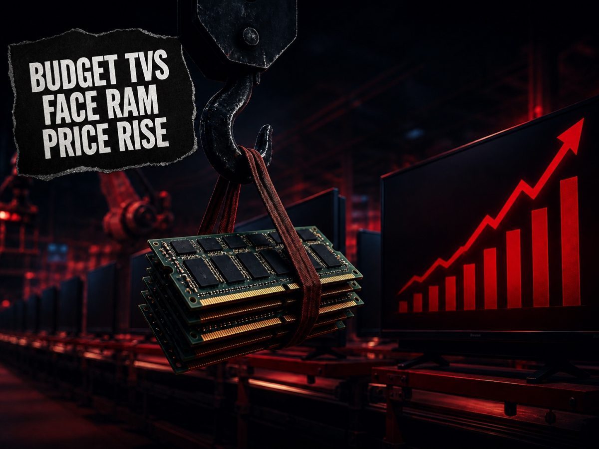 RAM modules lifted beside televisions with the hook Budget TVs Face RAM Price Rise
