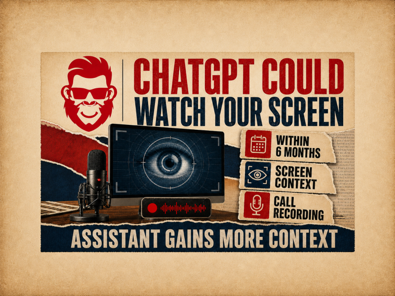 ChatGPT Could Watch Screens And Record Calls Within 6 Months, says Sam Altman