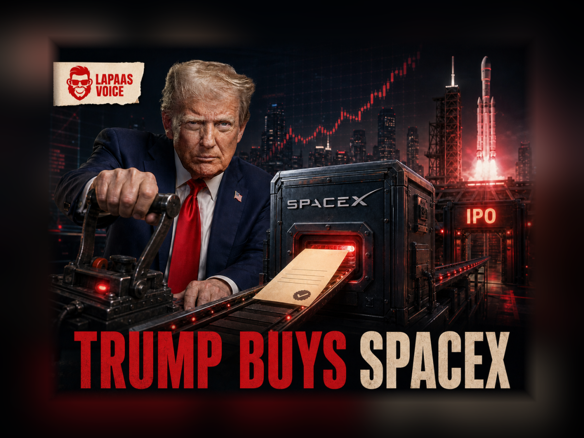 Donald Trump operates an investment lever sending a disclosed purchase document into a SpaceX share vault after its IPO