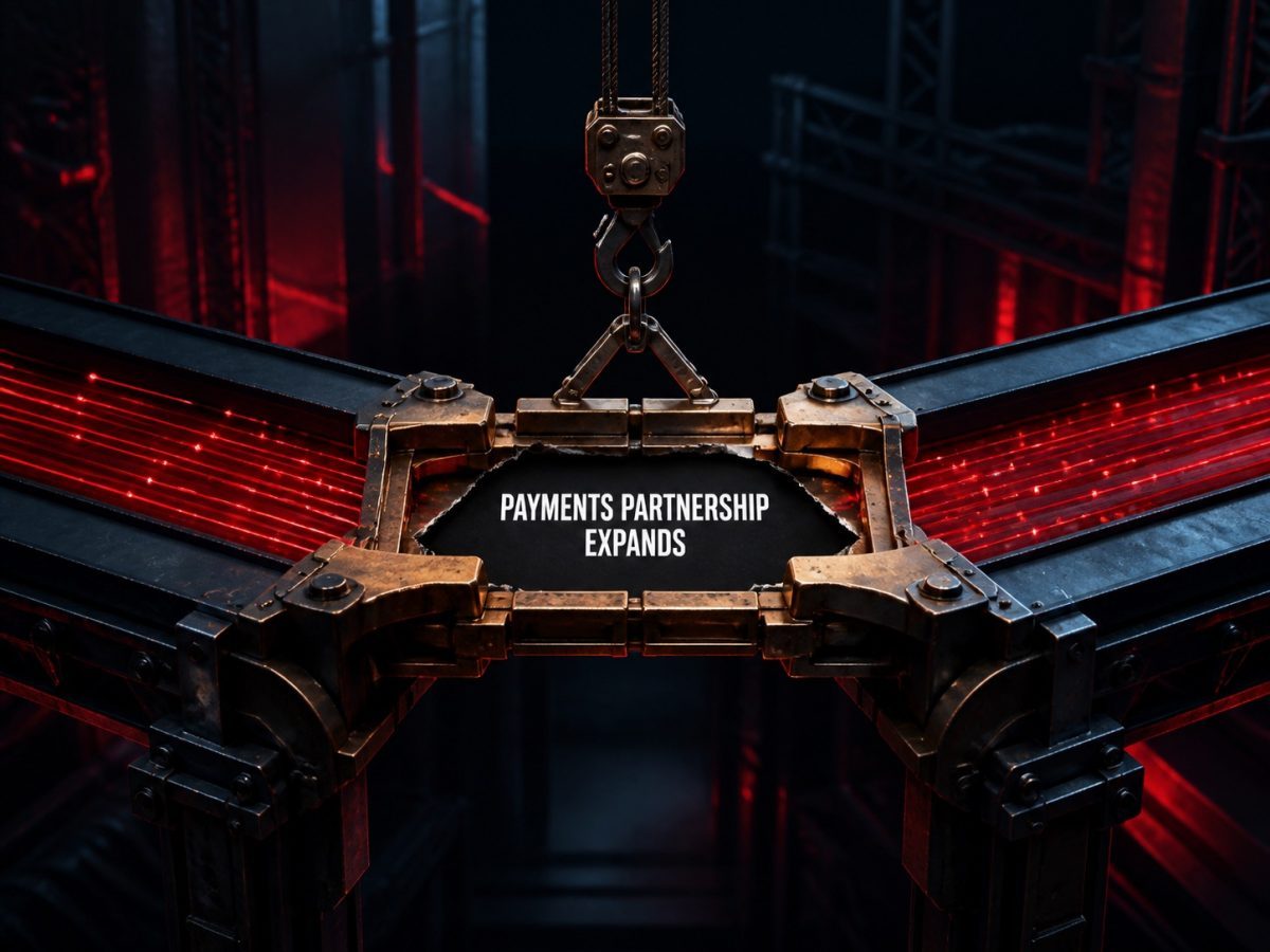 Two digital payment rails connecting through a partnership bridge