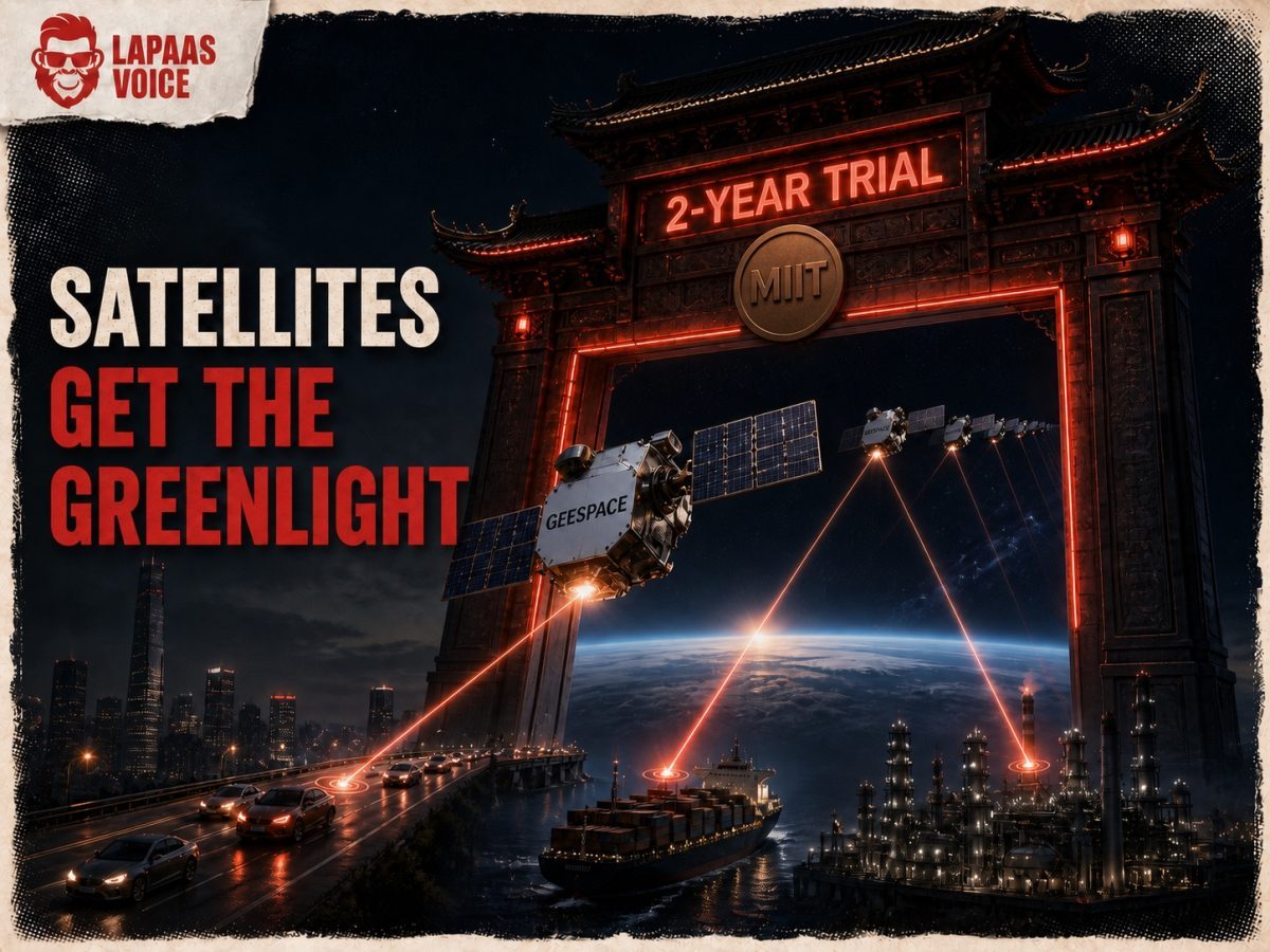 Geespace satellites passing through a two-year MIIT approval gate and connecting vehicles, ships and factories.