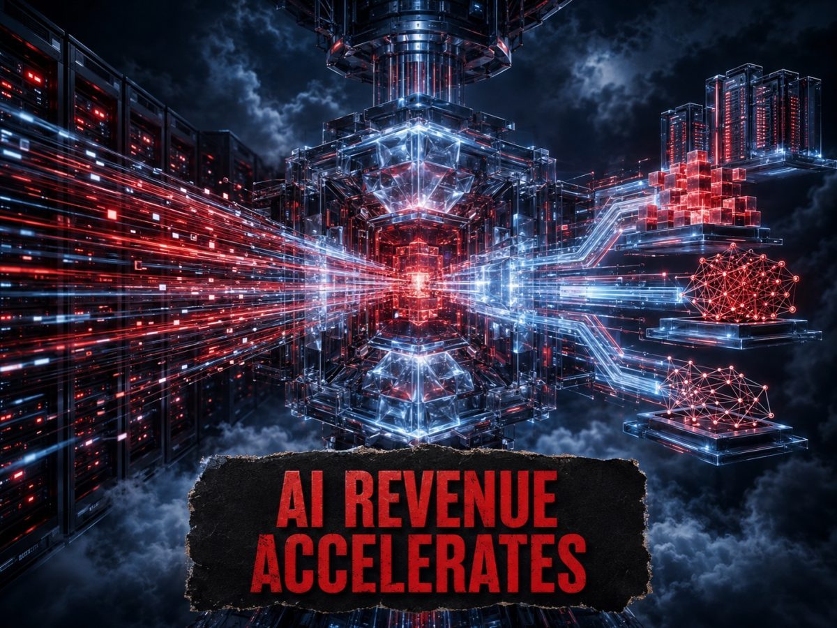 Enterprise data streams accelerate through a crystalline AI cloud processing core