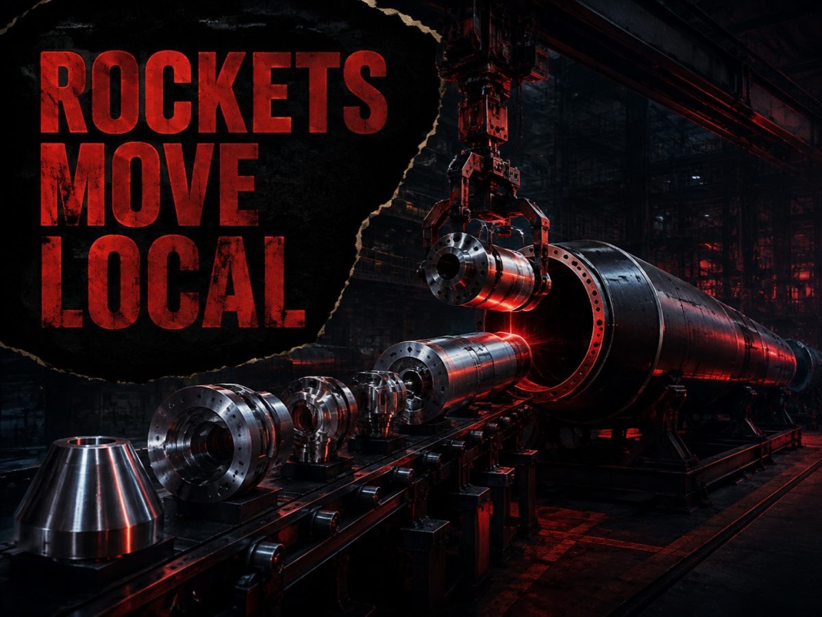 Precision components move into a local 70 mm rocket assembly line
