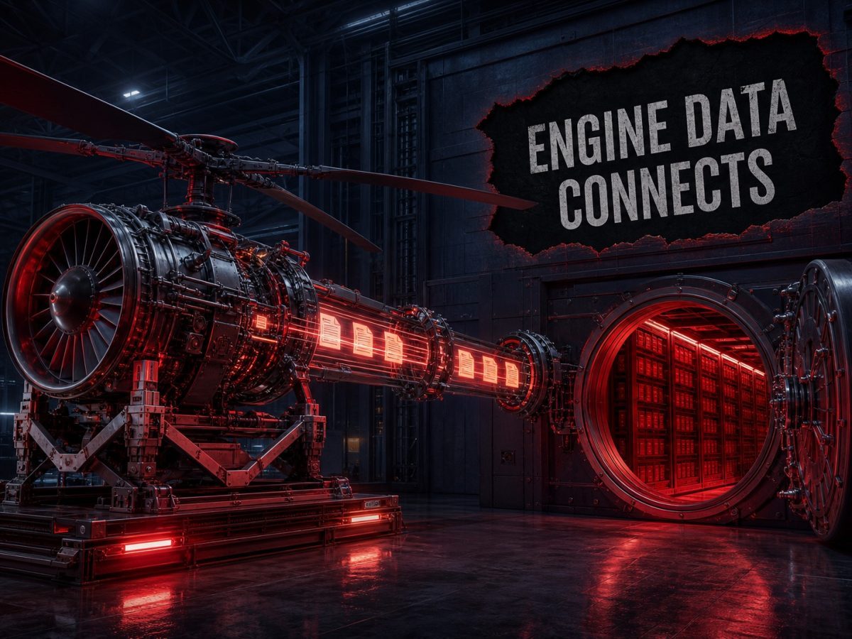 Ramco Safran data link illustrated with helicopter engine telemetry