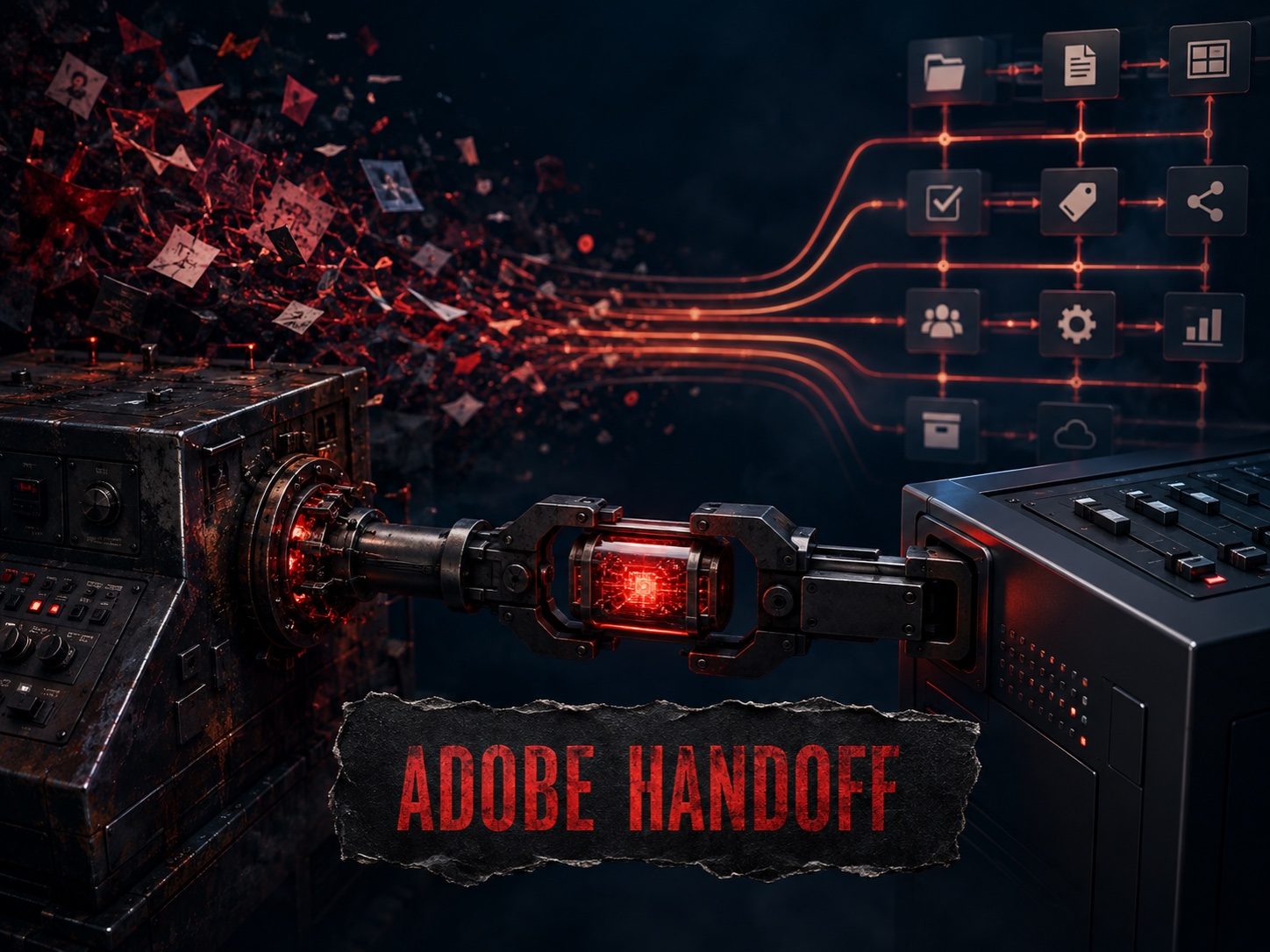 Adobe CEO succession illustrated with an executive handoff
