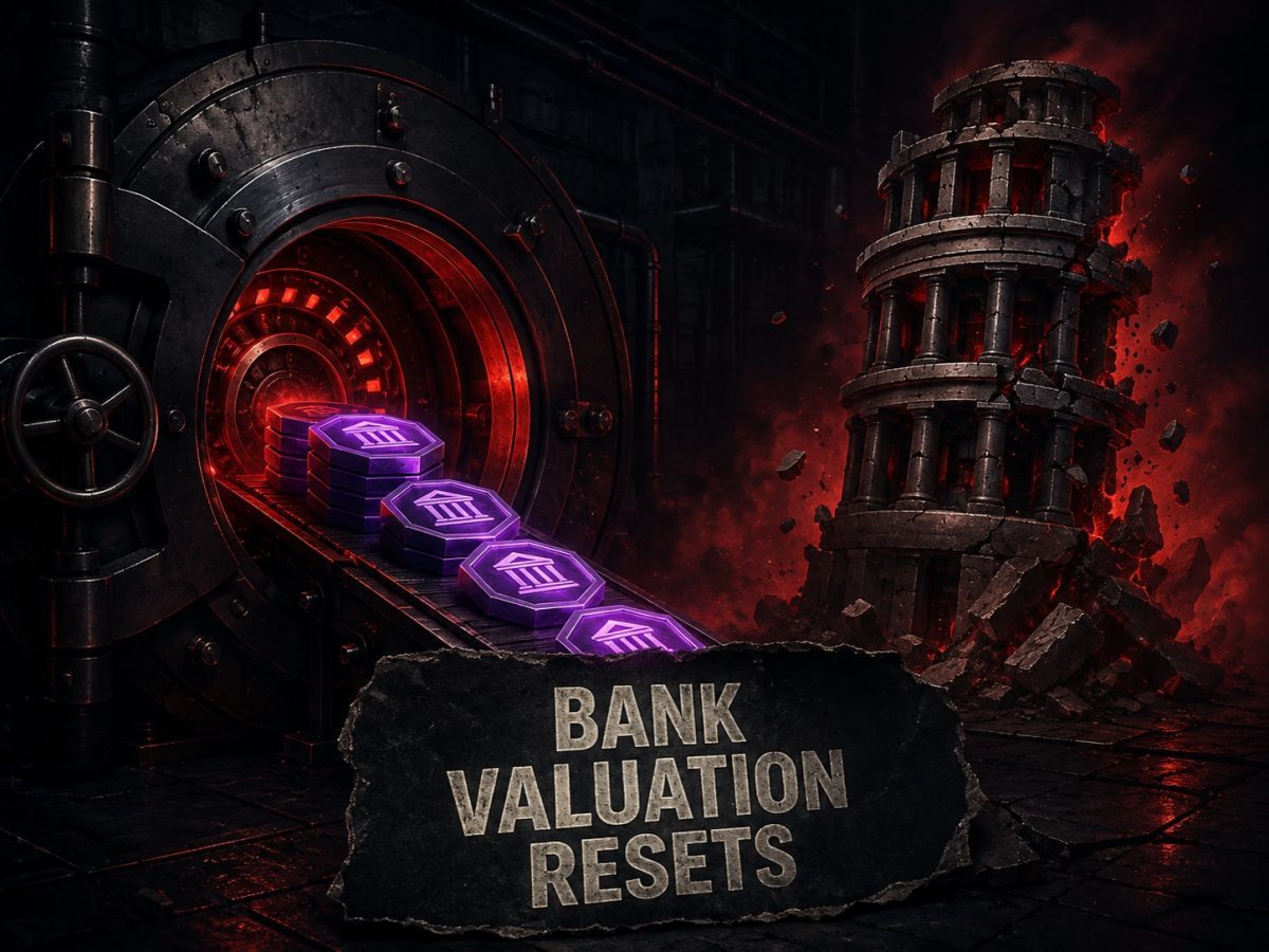 Bank valuation resets: Slice funding editorial illustration