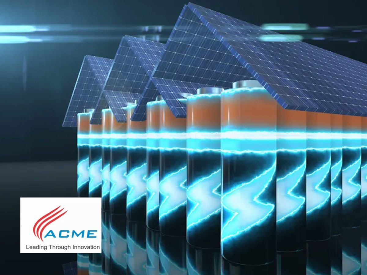 ACME Solar Rajasthan commissioning shown as a direct-story solar-plus-storage editorial composite with exact ACME identity