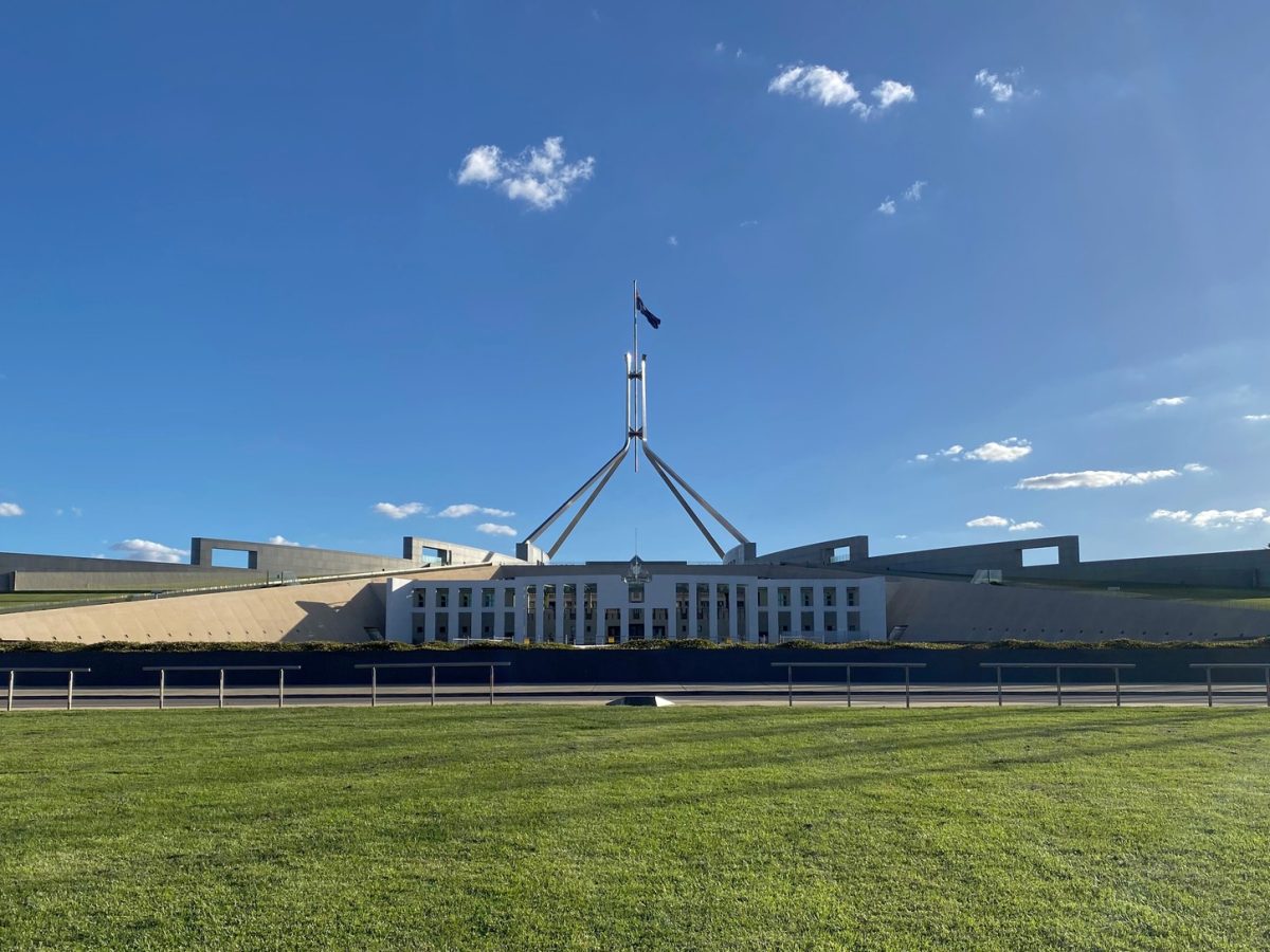 Australia venture capital policy context at Parliament House in Canberra under a blue sky