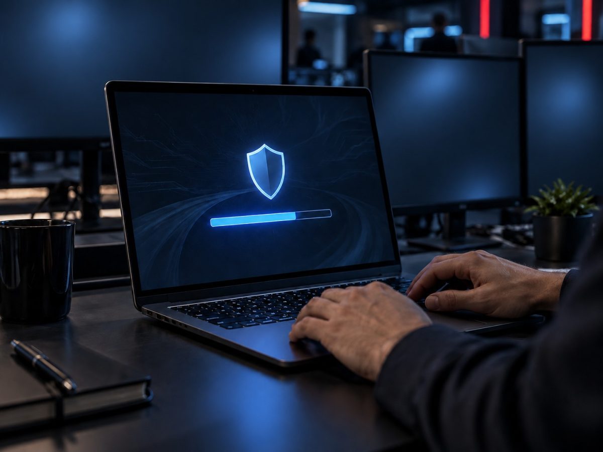 Chrome 154 security update shown as a browser protection deployment in an editorial illustration