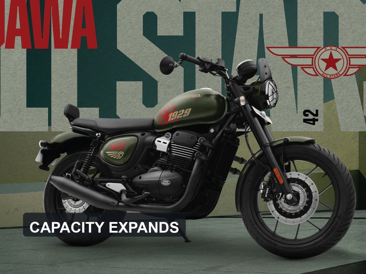 Official Jawa 42 motorcycle representing the Classic Legends capacity expansion plan
