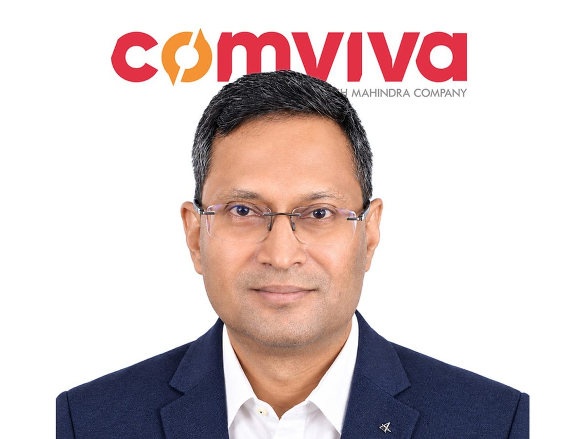 Comviva fintech leader Sanjiv Patankar with the exact company logo in the official appointment release image