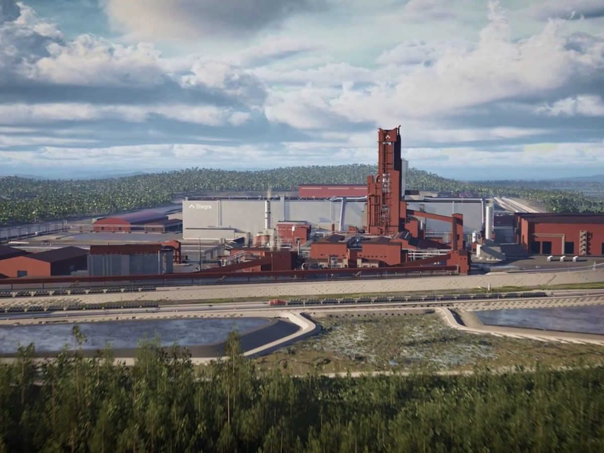 Aerial view of Stegra’s planned near-zero emissions steel plant in Boden, Sweden.
