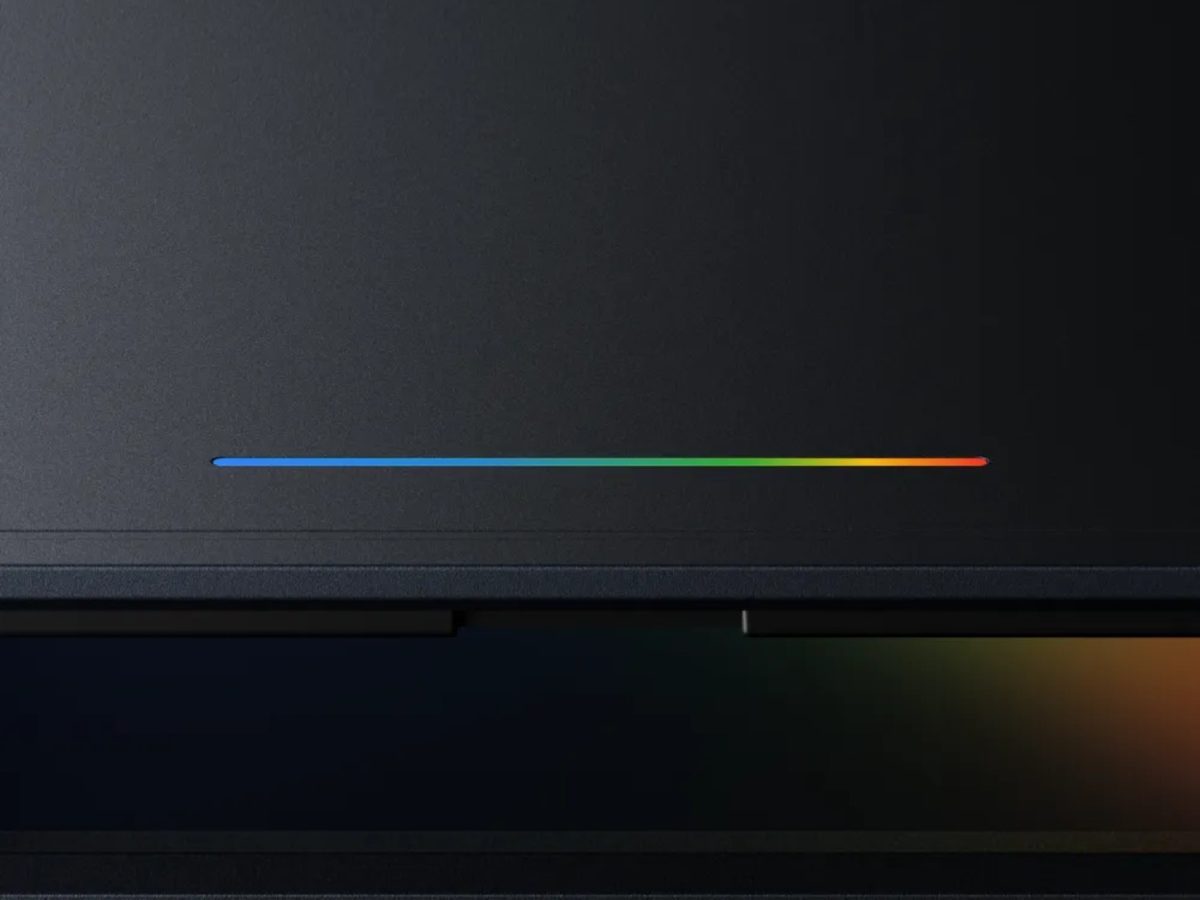 Googlebook preorders product detail showing the exact official laptop glowbar design.