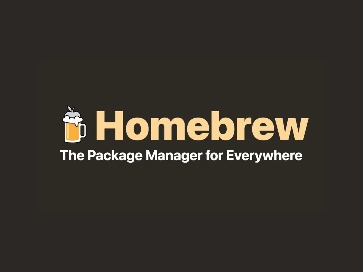 Homebrew 7 official mug icon, wordmark and package-manager tagline on the project’s native dark background.