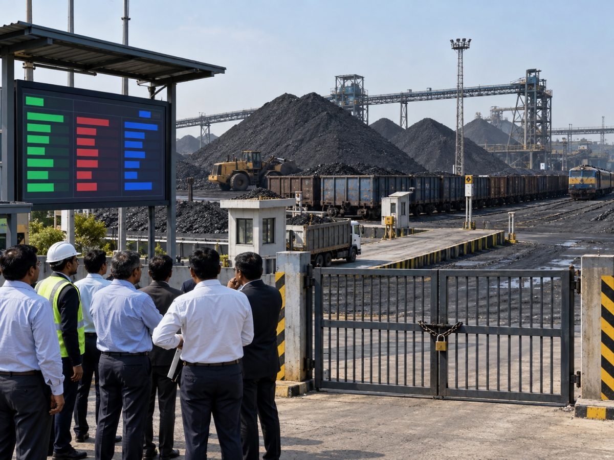 IEX coal exchange application shown as an editorial illustration of a regulated physical coal marketplace.
