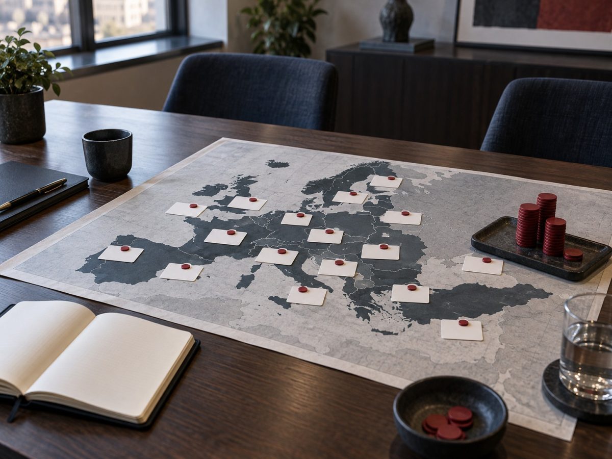 NewSchool VC editorial illustration showing a €10 million early-stage fund allocating small checks across European B2B startups.