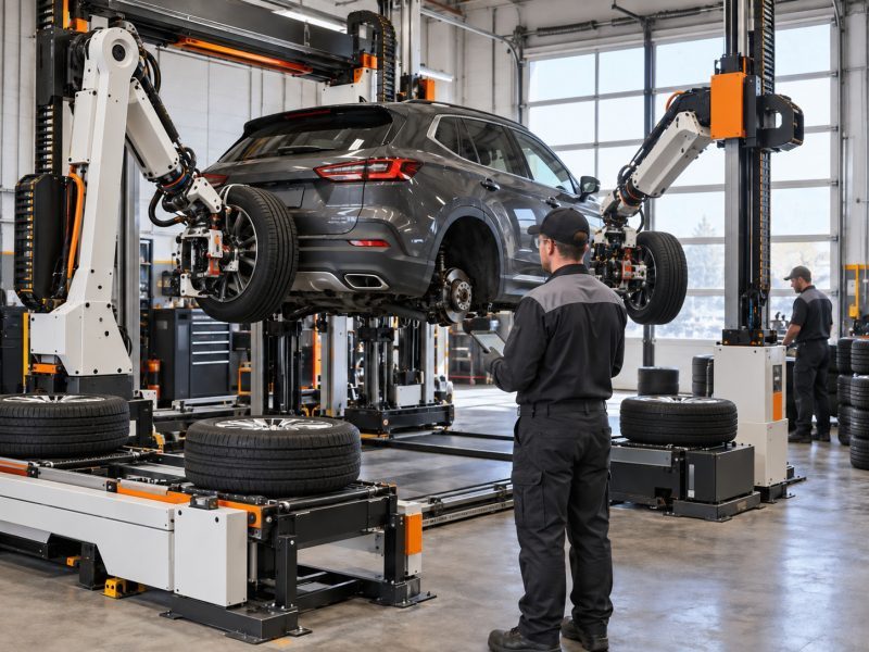 PitPro Robot Enters a Live Tire Bay