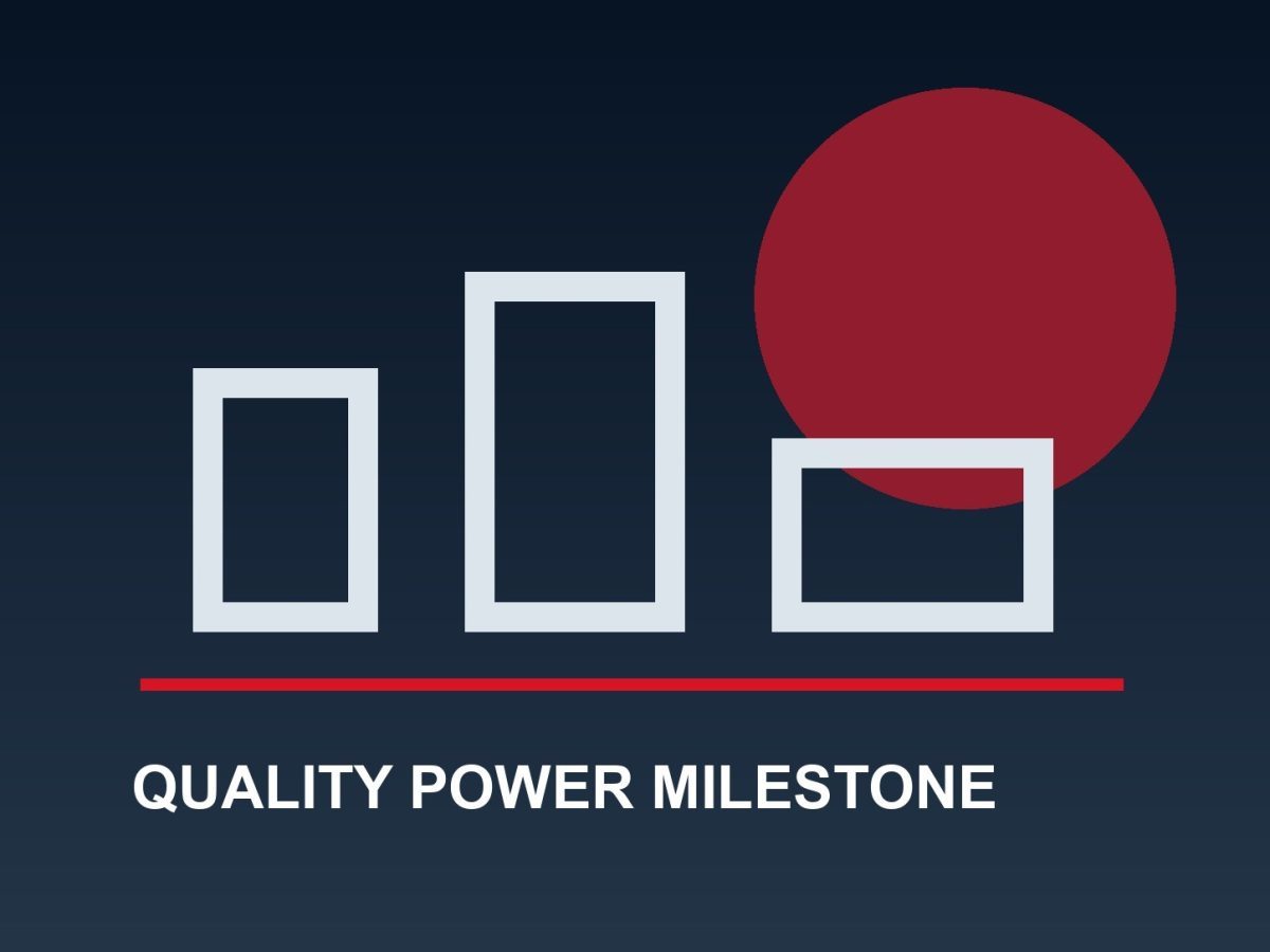 Quality Power operational milestone shown as an editorial illustration