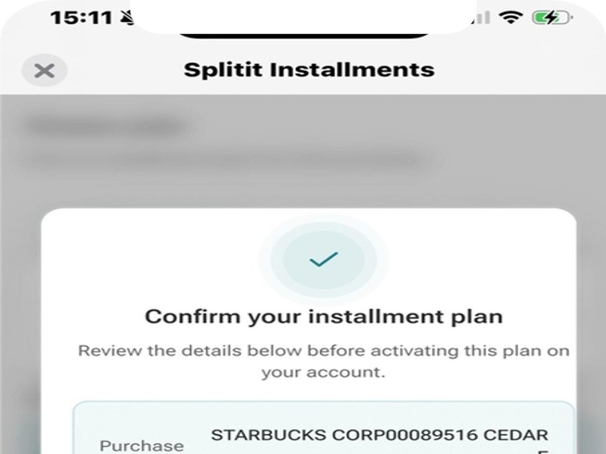 Splitit Installments confirmation screen from the official Splitit and Jack Henry integration announcement
