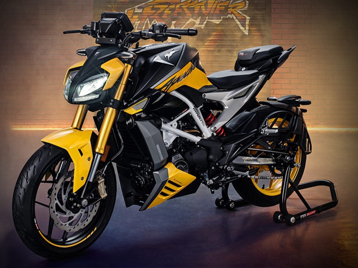 Official TVS Apache RTR 310 image illustrating the four-model TVS Apache Sri Lanka launch