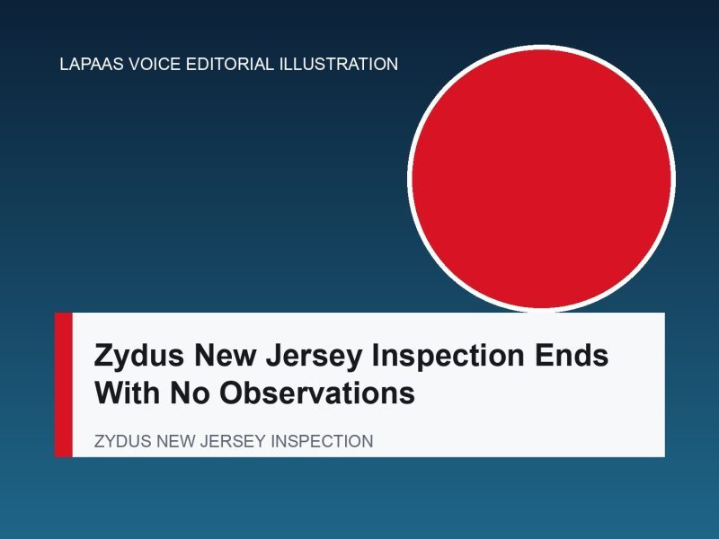 Zydus New Jersey Inspection Ends With No Observations