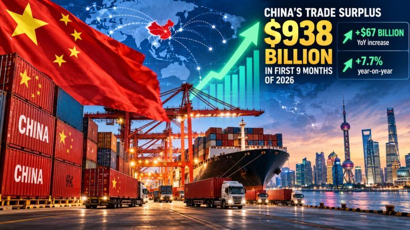 China’s Trade Surplus Hits $938 Billion in First Nine Months of 2026