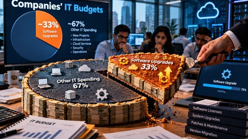 Software Upgrades Consume 28% of IT Budgets, Survey Finds