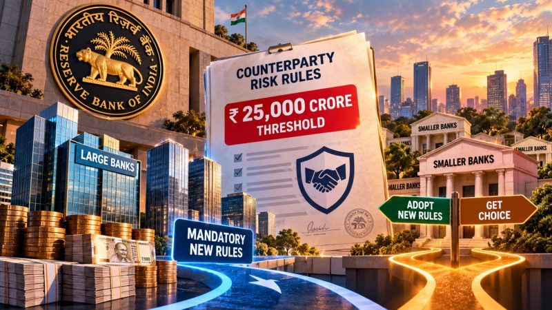 RBI Sets ₹25,000 Crore Threshold for New Counterparty Risk Rules; Smaller Banks Get Choice