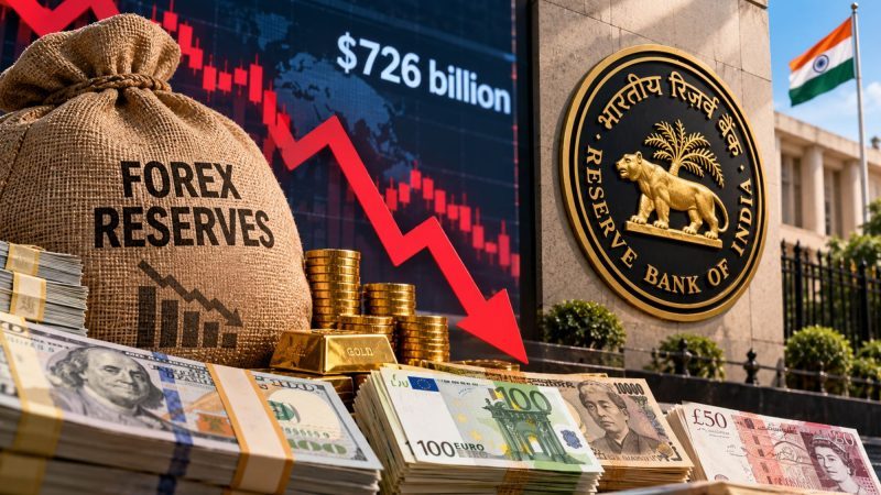India’s Forex Reserves Fall to $726 Billion for Fifth Straight Week