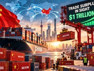 China Exports Surge 36.3% as $1 Trillion Trade Surplus Nears