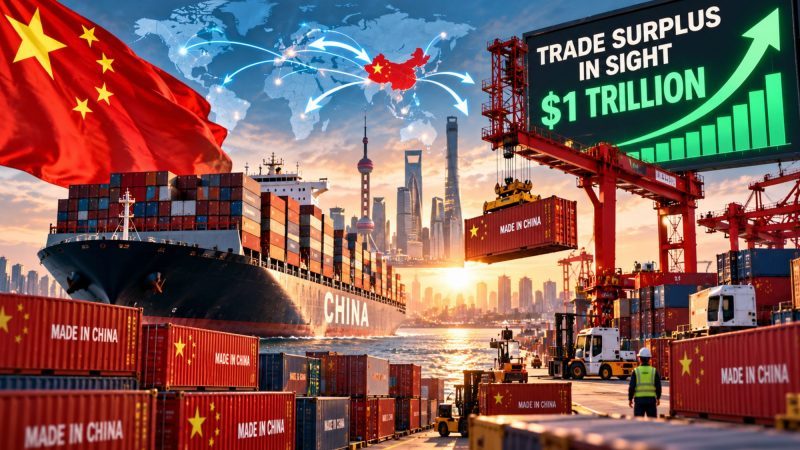 China Exports Surge 36.3% as $1 Trillion Trade Surplus Nears