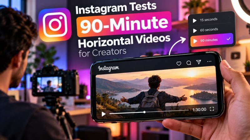 Instagram Tests 90-Minute Horizontal Videos for Creators With New Features Format