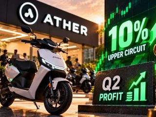 Ather Energy Swings Into Profit in Q2 FY27; Shares Hit 10% Upper Circuit