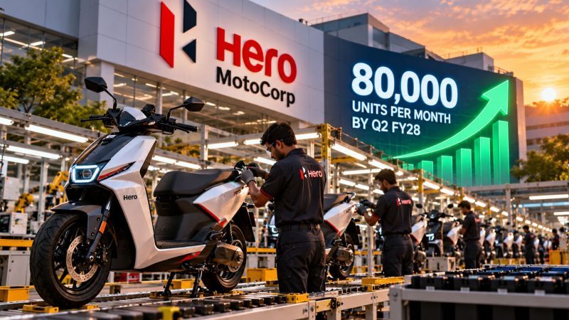Hero MotoCorp to Increase EV Capacity to 80,000 Units per Month by Q2 FY28
