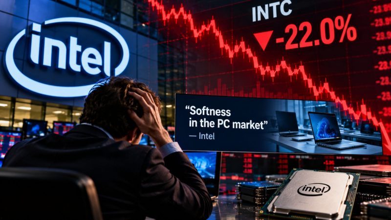 Intel Stock Crashes More Than 22% After Earnings as Weak PC Demand and Supply Constraints Hit Outlook