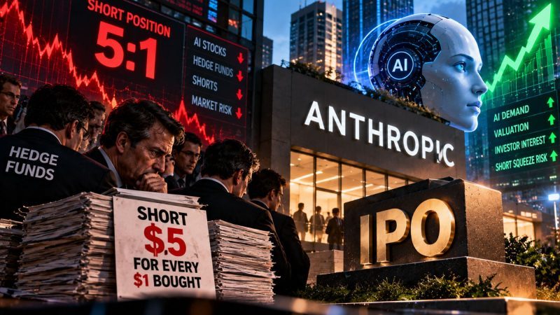 Hedge Funds Short $5 for Every $1 Bought as Anthropic IPO Raises AI Stock Squeeze Risks