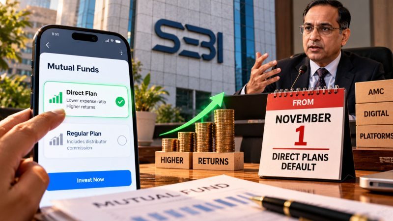 SEBI to Make Direct Mutual Fund Plans the Default on AMC Digital Platforms From November 1