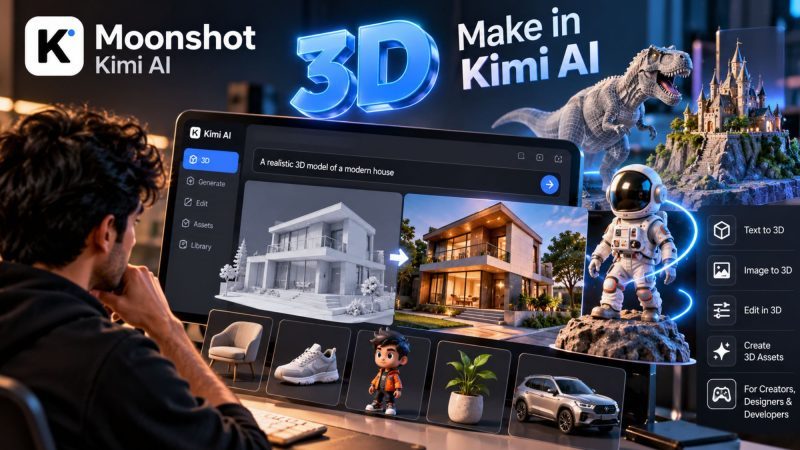 Moonshot Launches 3D Make in Kimi, Turning AI Prompts Into 3D Models, Websites and Games