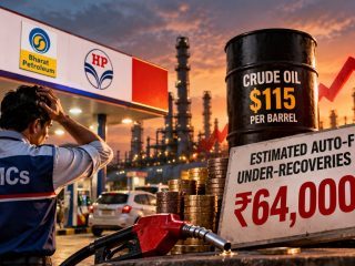 Indian Oil Marketing Companies Face ₹64,000 Crore Fuel Under-Recoveries Risk in FY27 if Crude Stays at $115