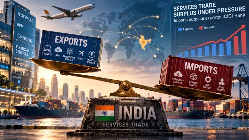 India’s Services Trade Surplus Falls 10% as Imports Outpace Exports