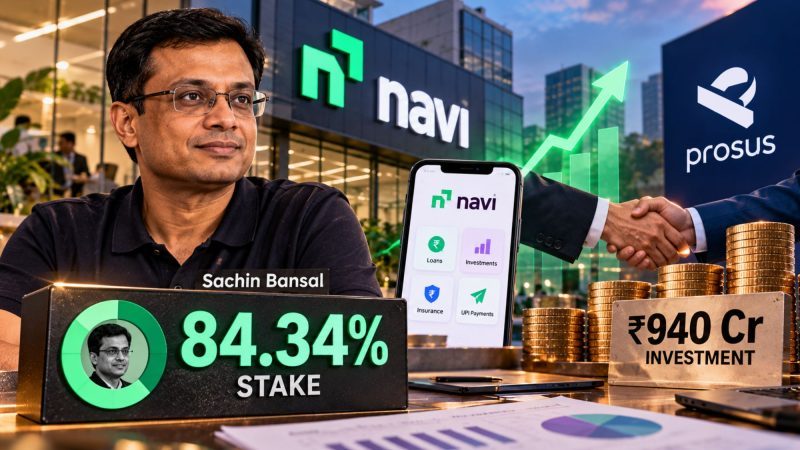 Sachin Bansal Retains 84.34% Stake in Navi After ₹940 Crore Prosus Investment