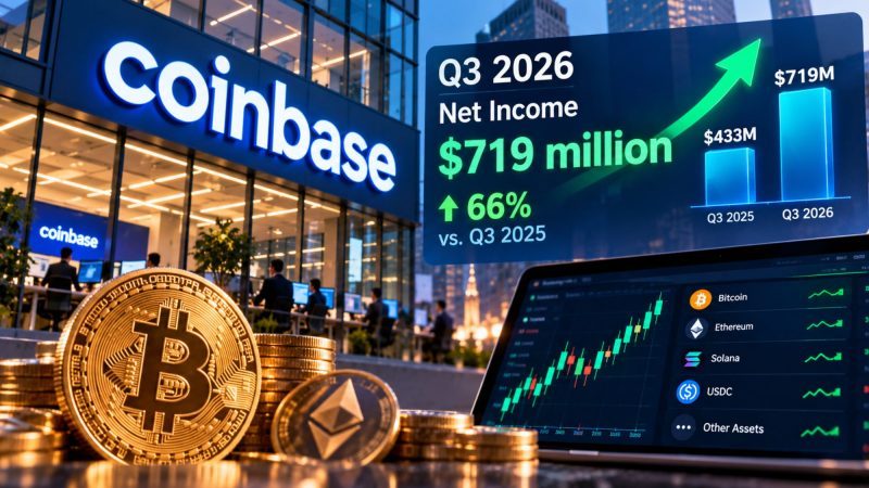 Coinbase Q3 2026 Net Income Rises 66% to $719 Million, but Crypto Gains Drive Profit
