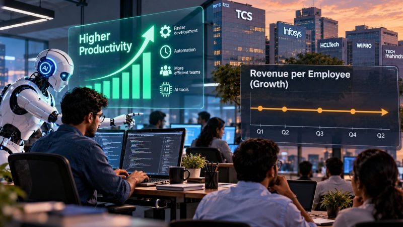 AI Boosts Productivity, but Indian IT Revenue per Employee Remains Flat