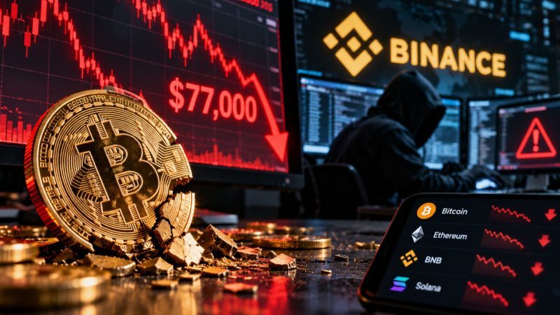 Bitcoin Falls Below $77,000 as $6.3 Billion Binance Hack Shakes Crypto Market
