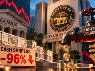India’s Bank Cash Surplus Plunges 96% as RBI Tightens Liquidity to Defend Rupee