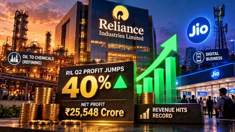Reliance Industries Q2 Profit Jumps 40.6% to ₹25,548 Crore as Revenue Hits Record