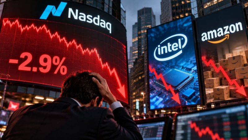 Nasdaq Falls Nearly 3% as Intel and Amazon Trigger Fresh Technology Sell-Off
