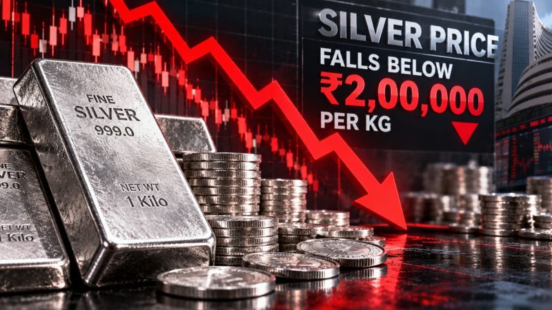Silver Price Hits 11-Month Low, Falls Below ₹2 Lakh per Kg in India