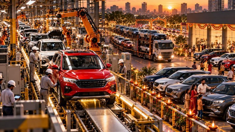 Automakers Ramp Up Output, Dealer Stocks for Festive Demand